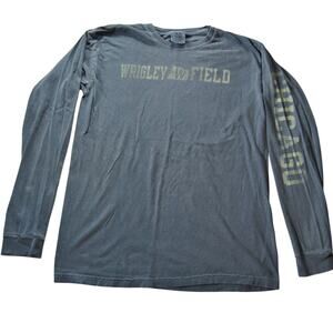 Wrigley Field Chicago Comfort Colors Blue Long Sleeve Shirt Medium